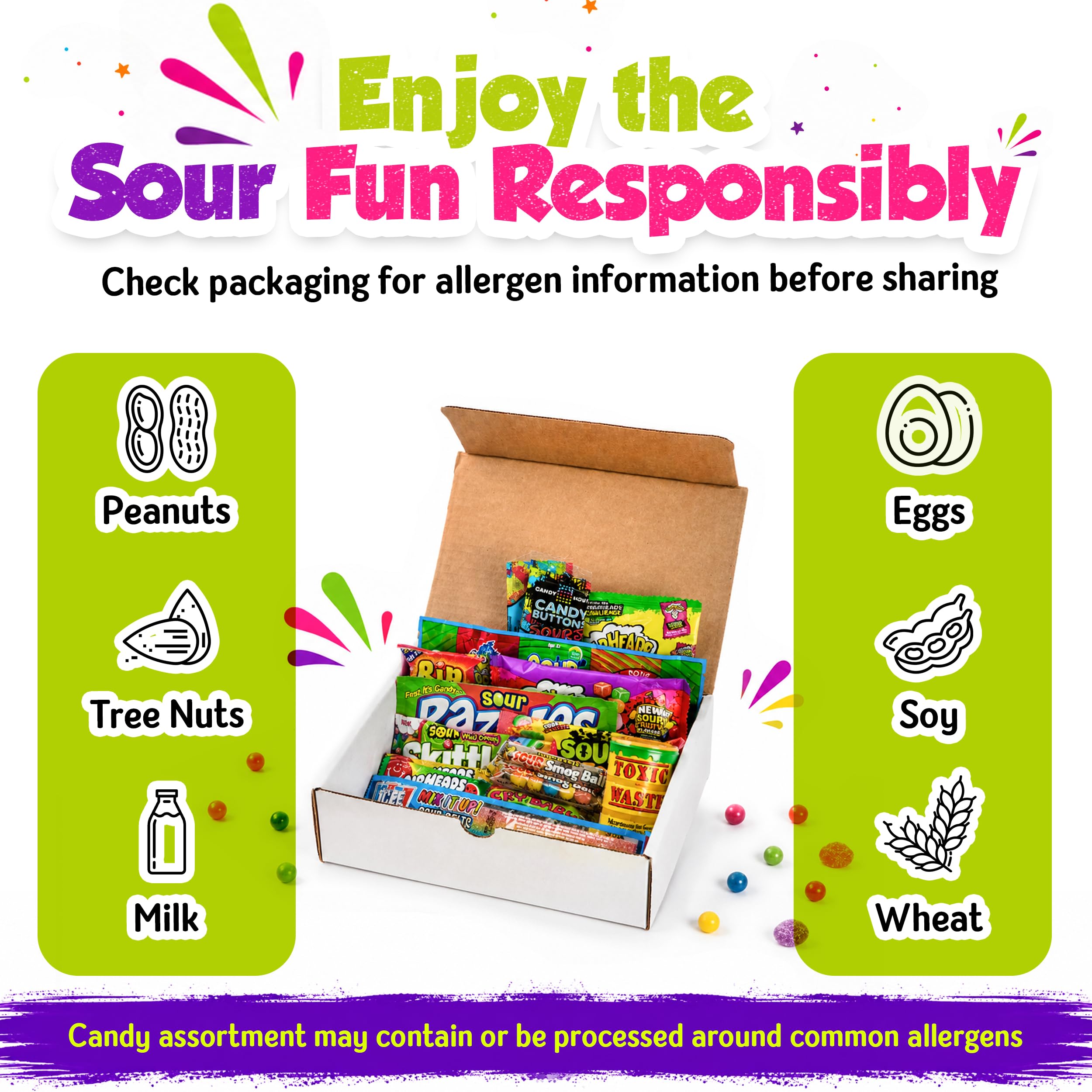 RETRO CANDY YUM lifestyle party setting with box on table for fun gatherings