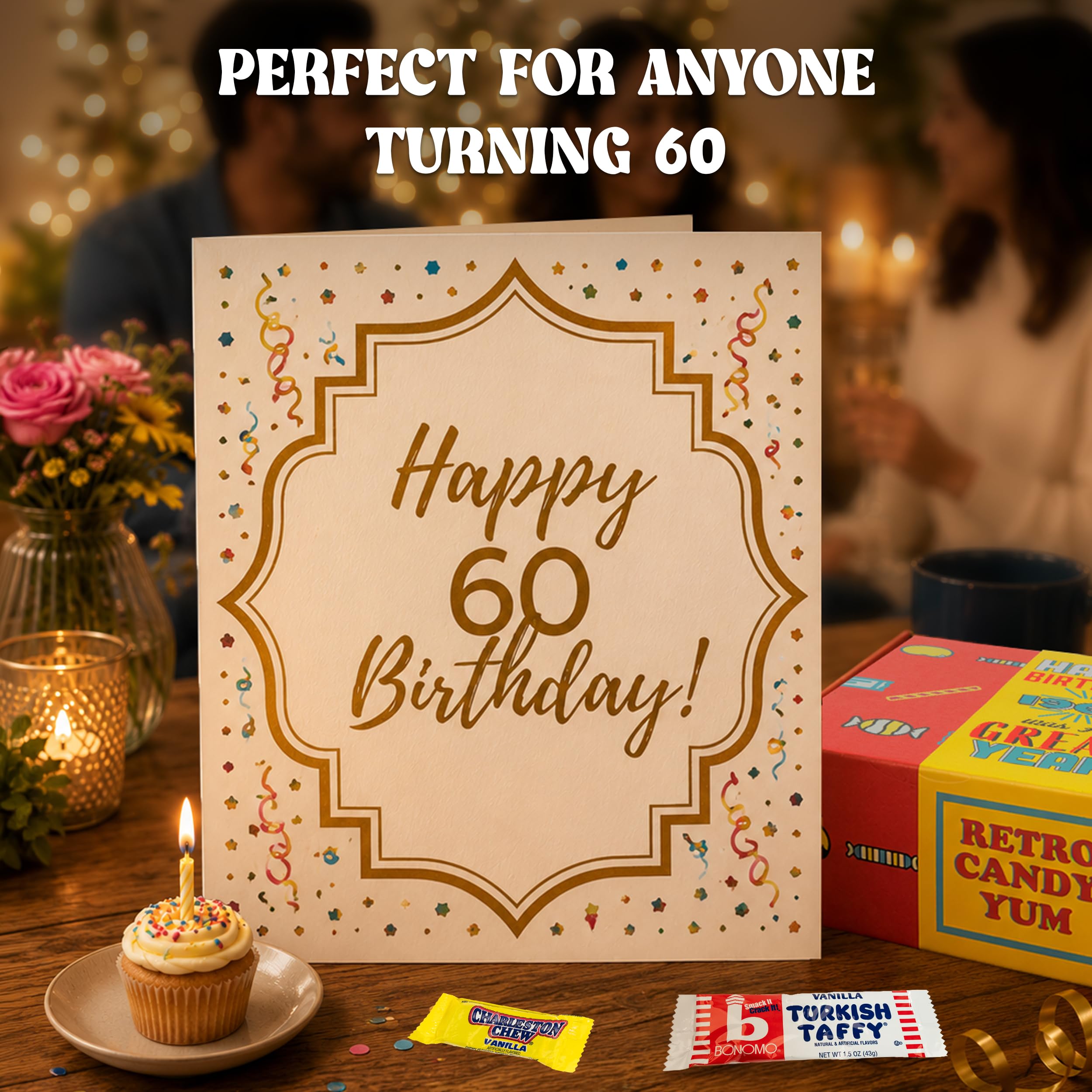 RETRO CANDY YUM open box display of 30 candies for memorable party presentation