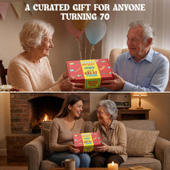 RETRO CANDY YUM held in hand to show box scale and portability for gifting