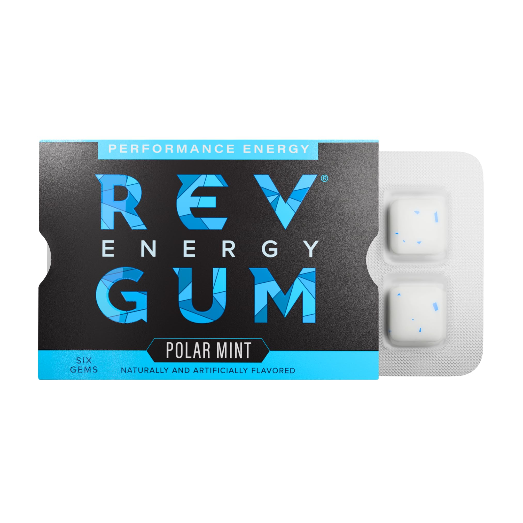 REV front packaging showing polar mint packs and branding for quick selection
