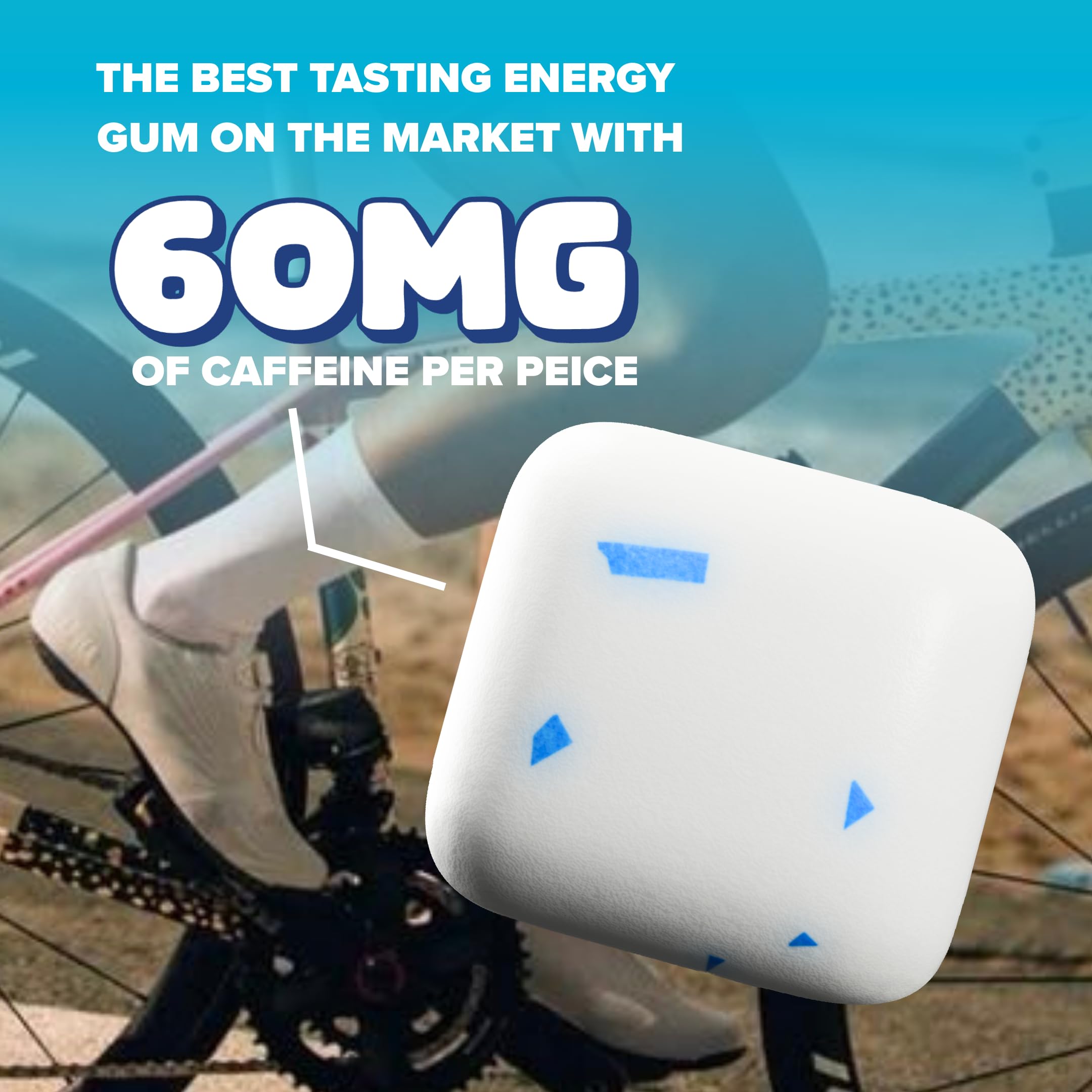 REV open pack displaying multiple caffeine gems for on-the-go energy