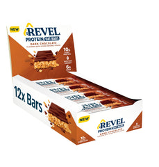 JB'S REVEL front packaging showing dark chocolate oat bars and 12-pack convenience