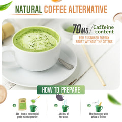 Revitealize powder close-up texture highlighting fine ceremonial matcha