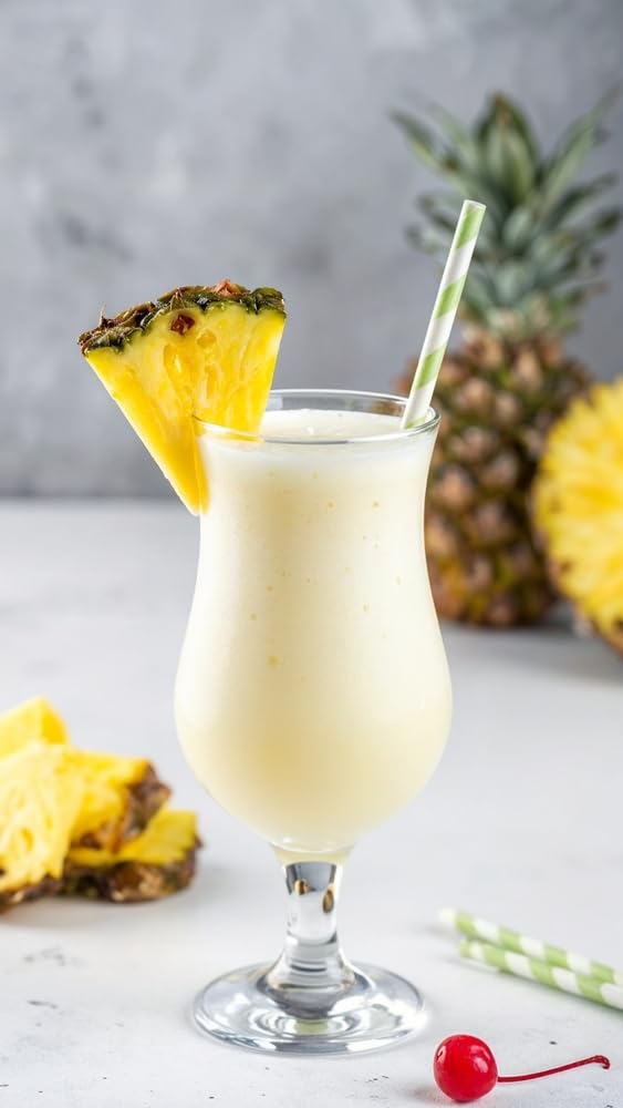 Rex smoothie being blended with cream of coconut showing smooth tropical taste