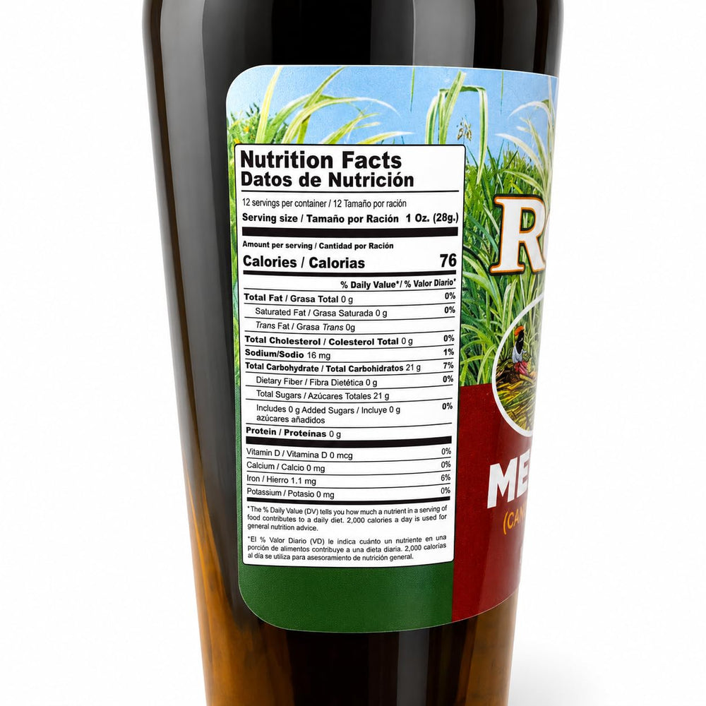 Rex Melao bottle beside measuring cup showing 12 fl oz size for portioning