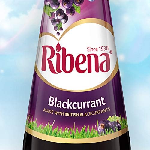Ribena four-bottle set on table indicating value pack and household supply