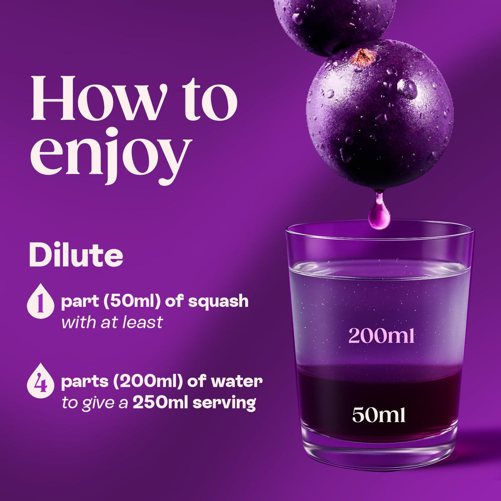Ribena being poured into a glass to make a refreshing drink quickly