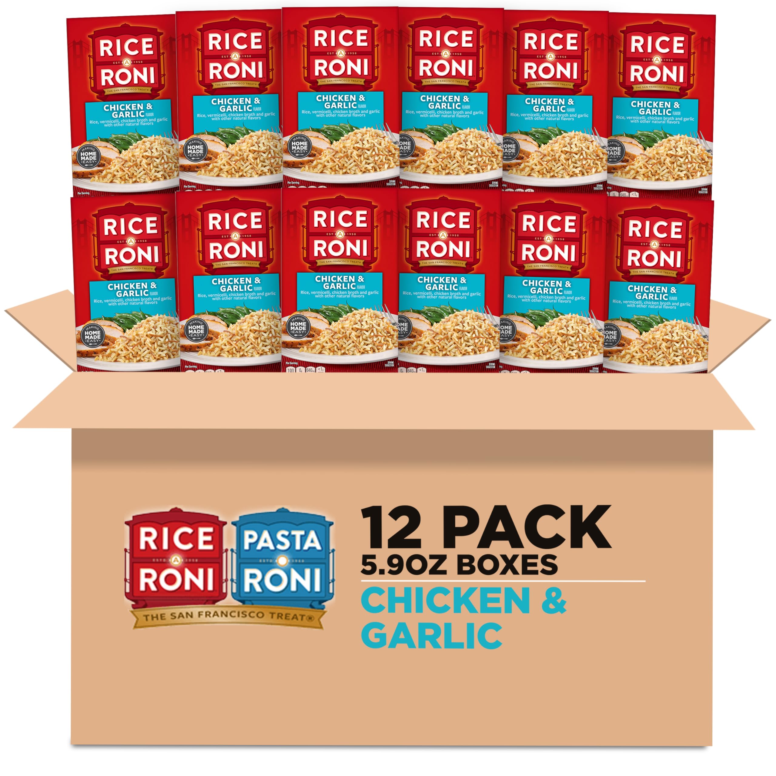 Rice-A-Roni front packaging showing product and benefits