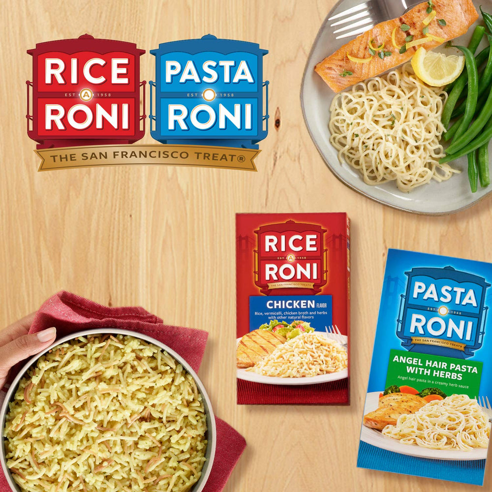 Rice-A-Roni cooked serving on plate showing brand and family-friendly appeal