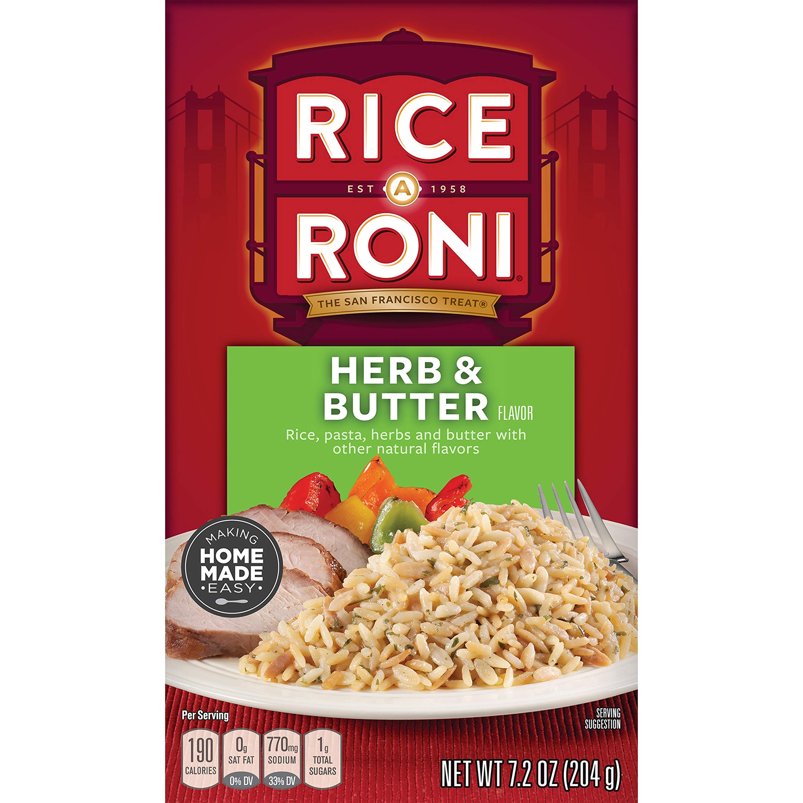 Rice-A-Roni front packaging showing brand and quick side dish benefit