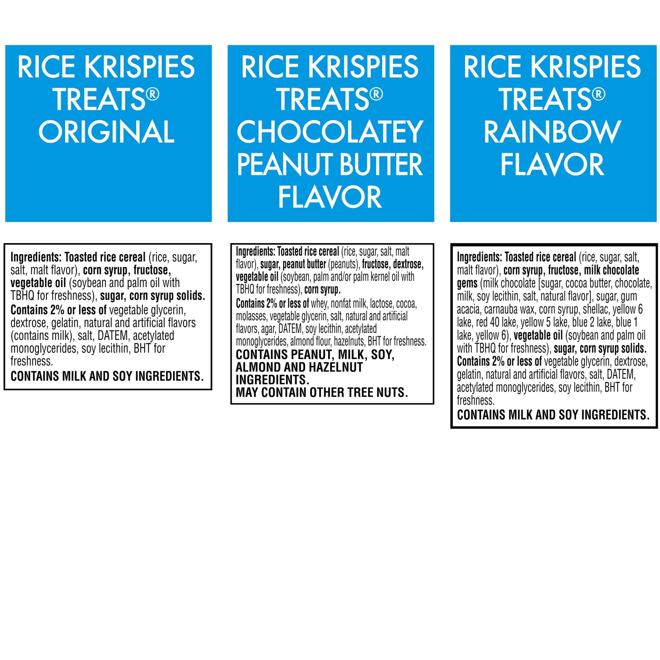 Rice Krispies Treats assortment laid out to compare flavors and choices
