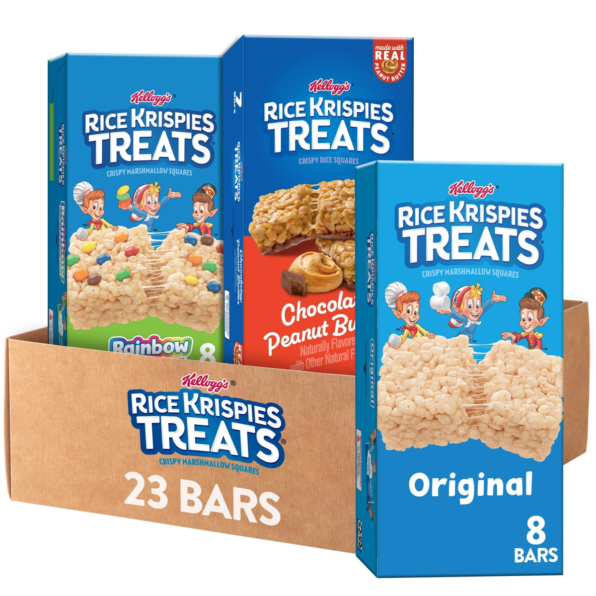 Rice Krispies Treats front packaging showing variety pack and convenience