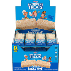 Rice Krispies Treats front box showing 12-count Mega Bars and brand