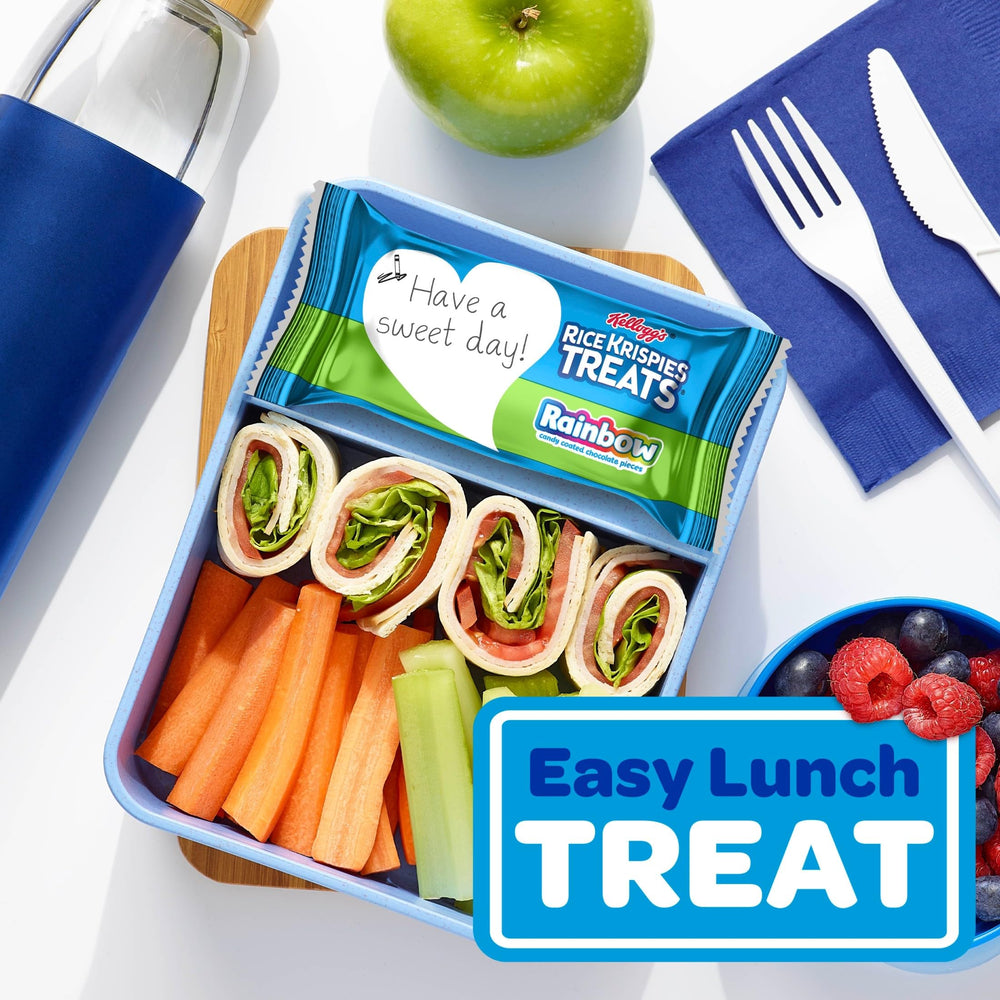 Rice Krispies Treats Rainbow bar colorful top appealing to kids