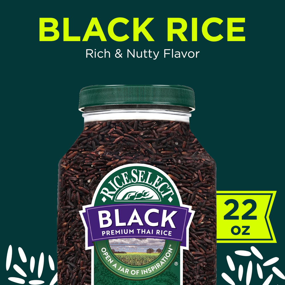 RiceSelect black rice close-up of grains highlighting nutty texture and quality