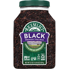 RiceSelect jar of black rice showing premium whole-grain color and pantry appeal