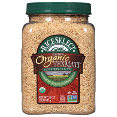 RiceSelect jar front view showing clear packaging and 32 oz jar, showcasing freshness