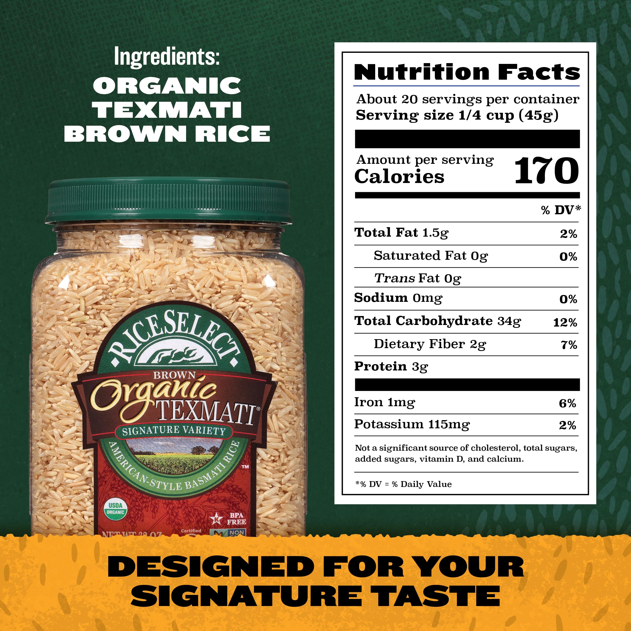RiceSelect label detail showing organic, Non‑GMO, gluten‑free certifications for trust