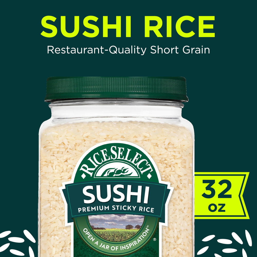 RiceSelect rice grain close-up highlighting short-grain sticky texture
