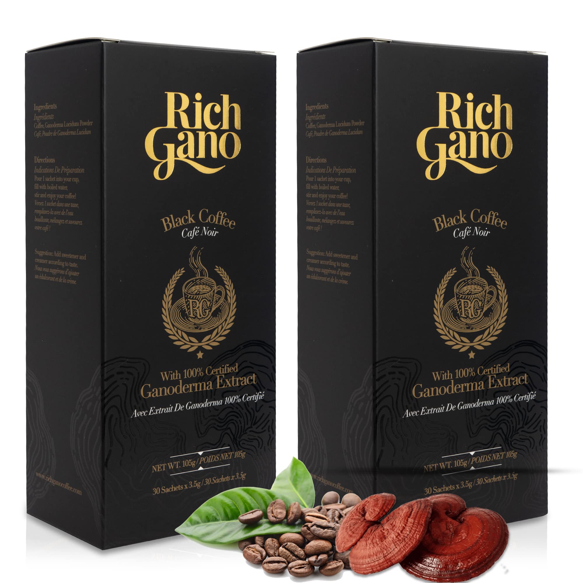 Rich Gano front packaging showing two boxes and clear labeling for convenience