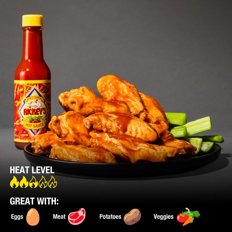 Rickey's World Famous Sauce on a kitchen counter ready to season meals