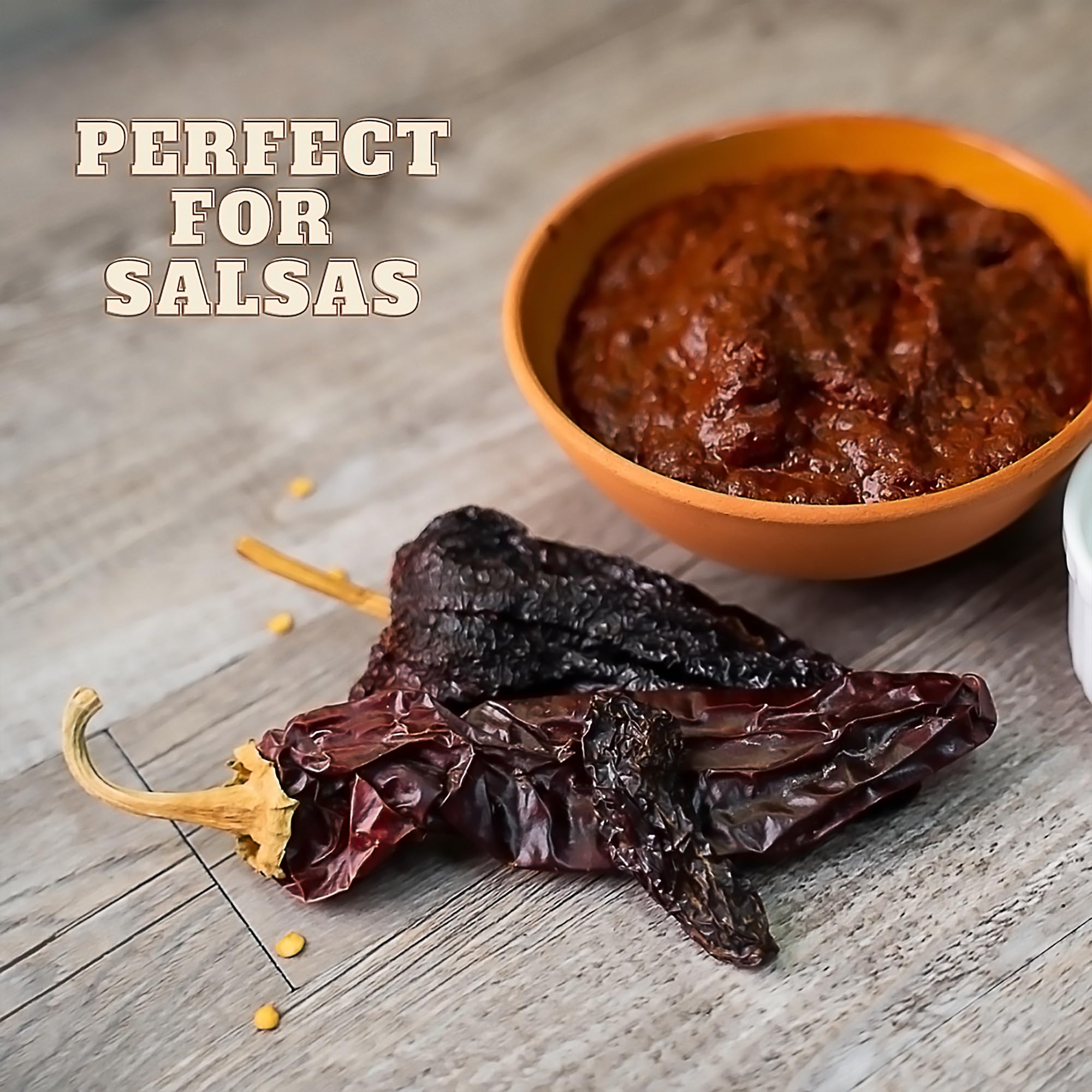 RICO RICO dried chiles texture and seeds spread with visible quality and versatility