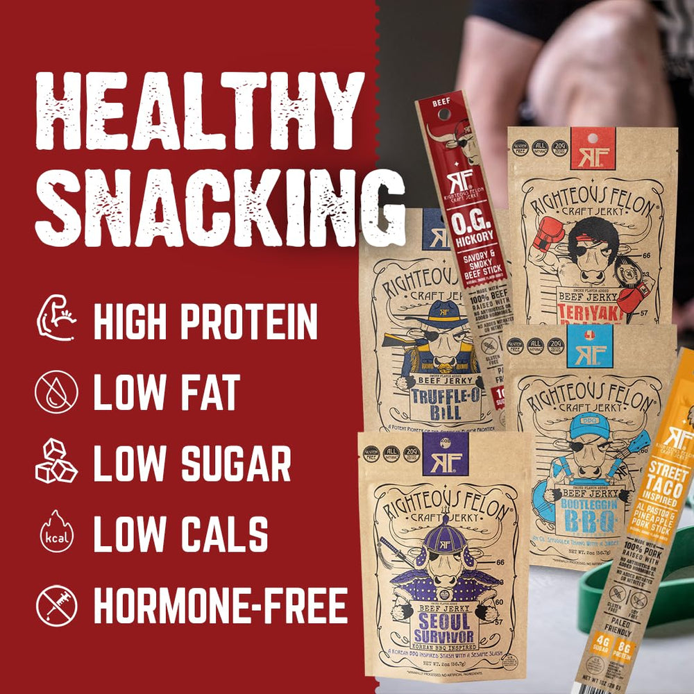 Righteous Felon flavor labels detail showing variety and clear ingredient benefits