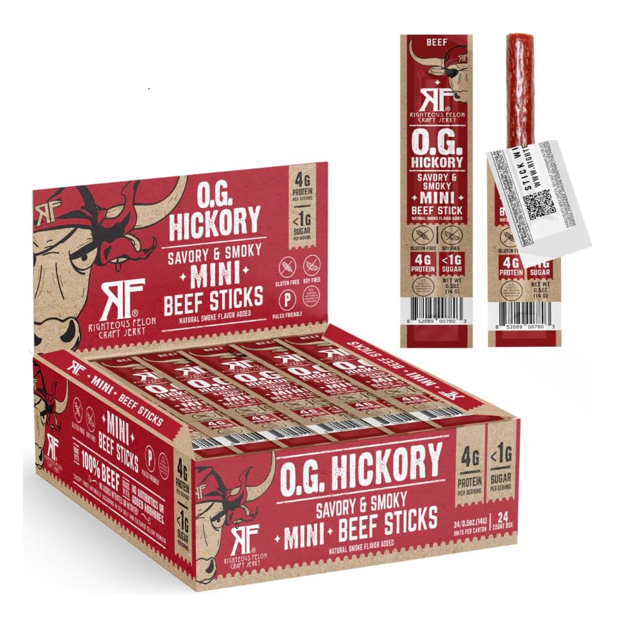 Righteous Felon front box showing 24-count packaging and bold hickory branding for convenience