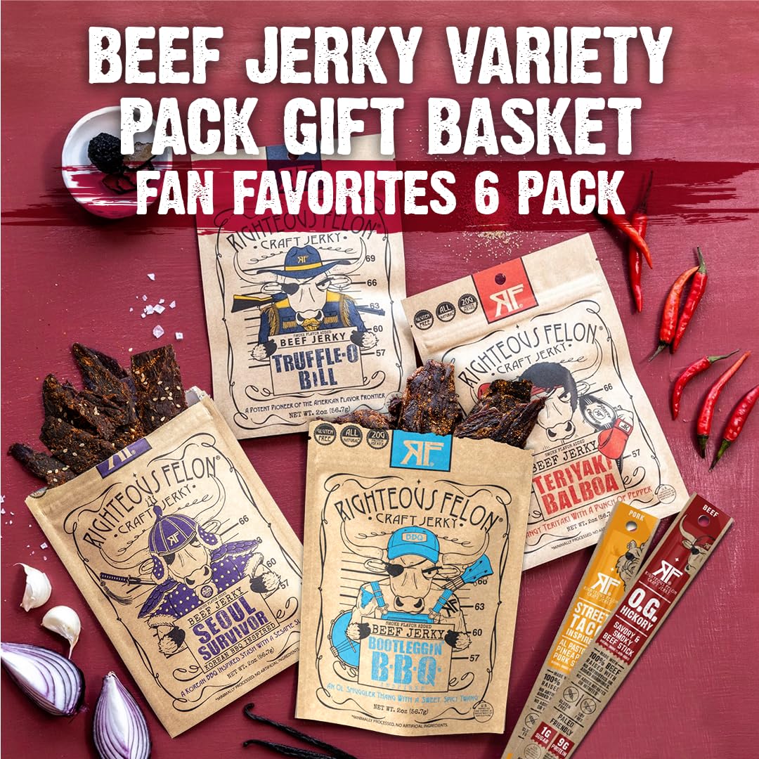 Righteous Felon meat sticks held in hand conveying portable protein and on-the-go convenience