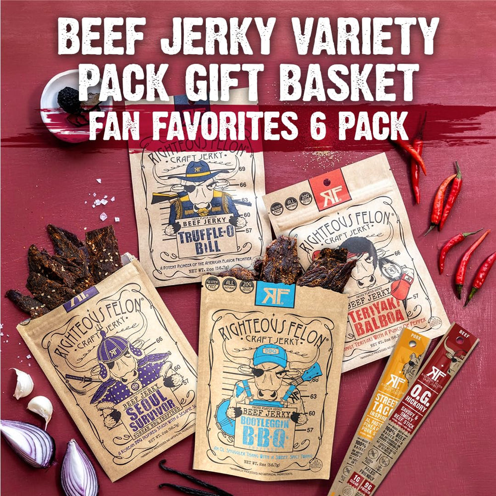 Righteous Felon meat sticks held in hand conveying portable protein and on-the-go convenience