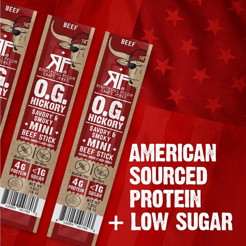Righteous Felon nutrition label and ingredients view showing protein and low carb benefits