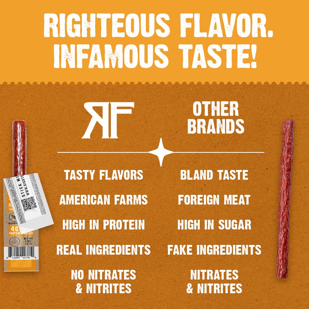 Righteous Felon size comparison next to a hand to show single-serve portion