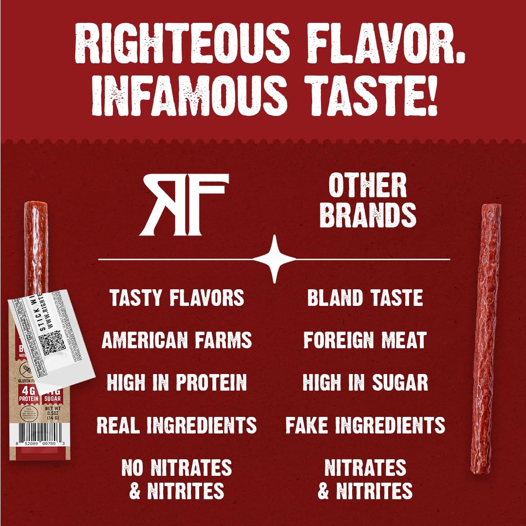Righteous Felon meat sticks packed in a school lunchbox offering easy kids protein snacks