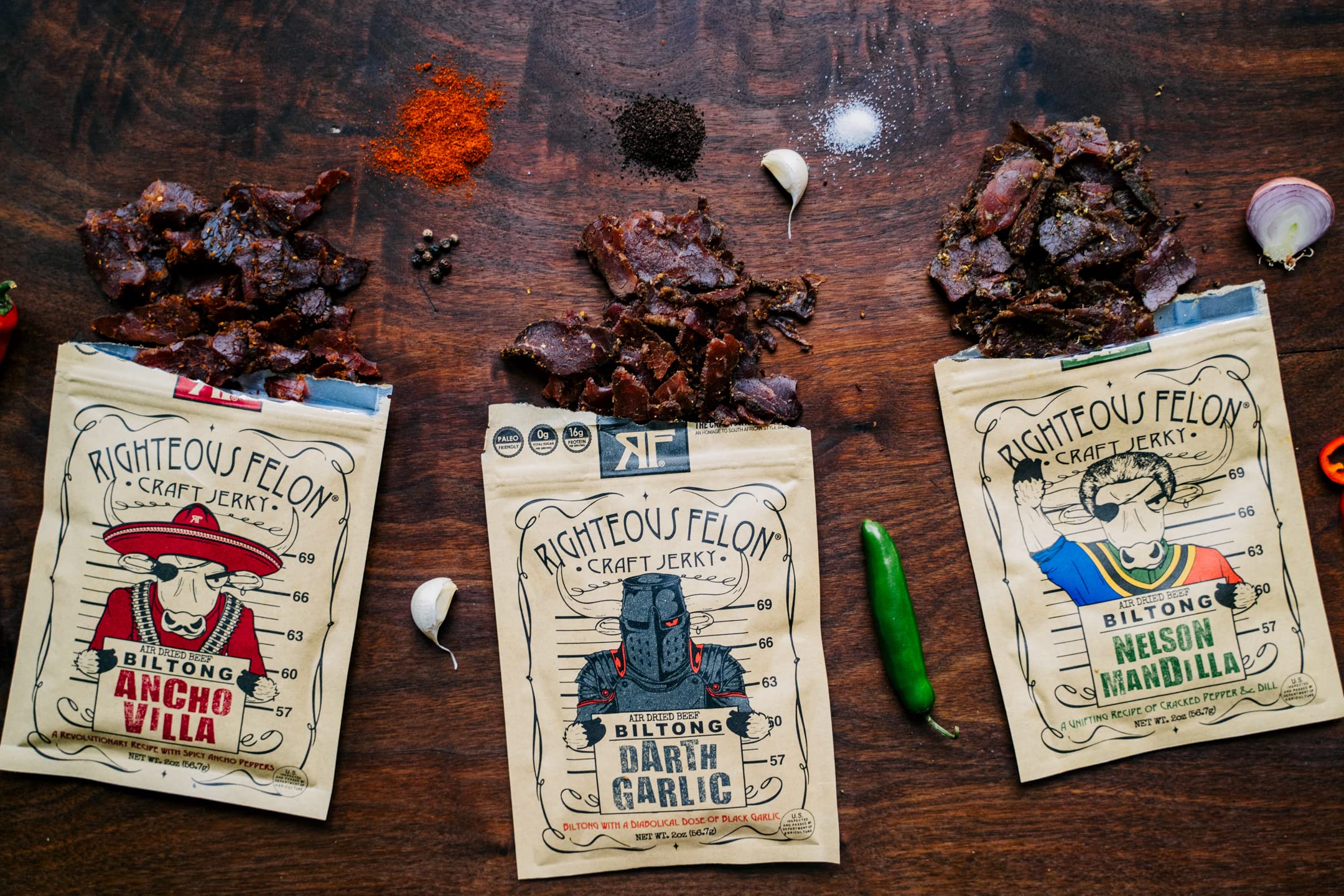 Righteous Felon three flavors arranged flatlay to compare options and gift appeal