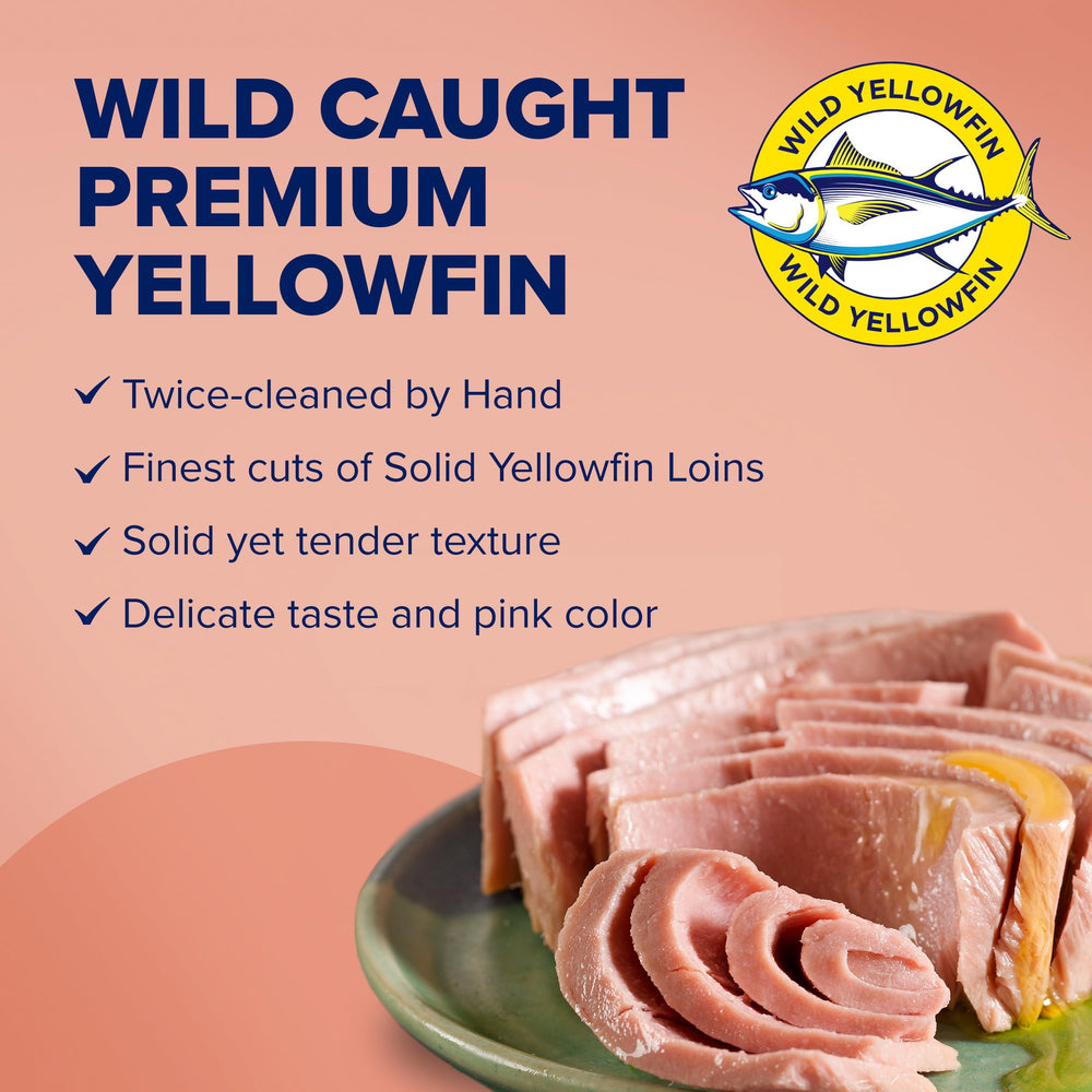 Rio Mare close-up of tuna flakes showing firm texture and premium quality