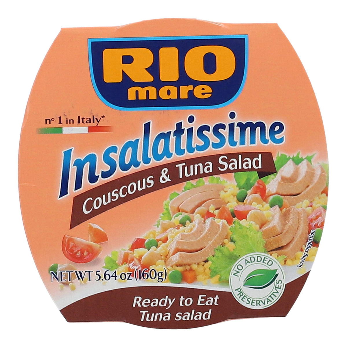 Rio Mare front can showing label and ready-to-eat meal benefit