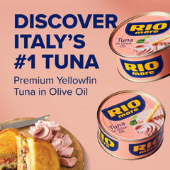 Rio Mare open can with yellowfin loins in olive oil highlighting rich preservation