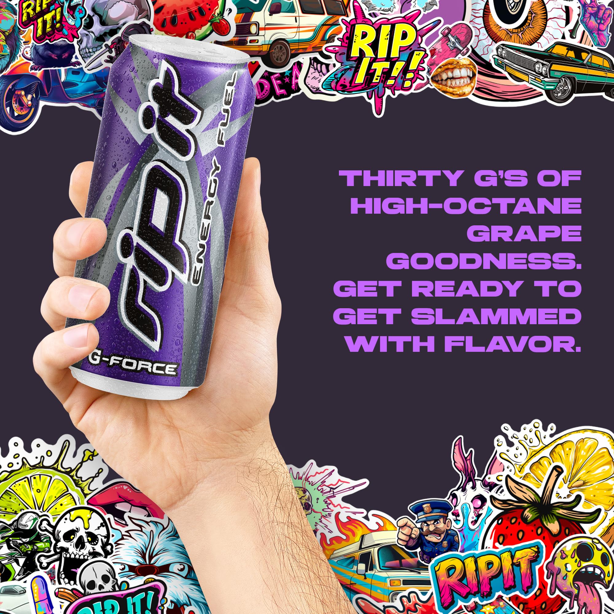 Rip It G-Force in outdoor setting with athlete to show energy boost and on-the-go convenience