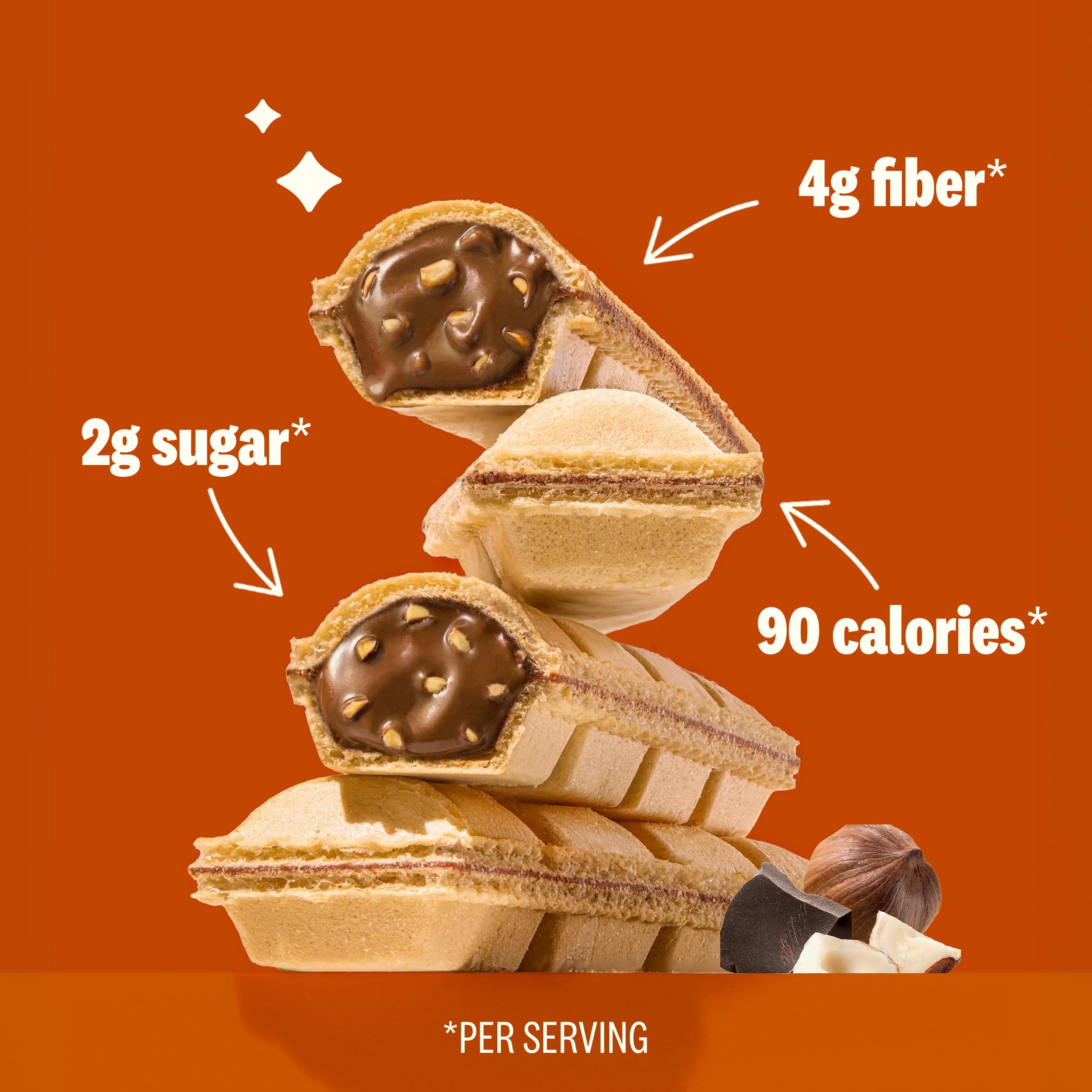 Rip Van cross-section of stick exposing hazelnut cream for rich flavor appeal