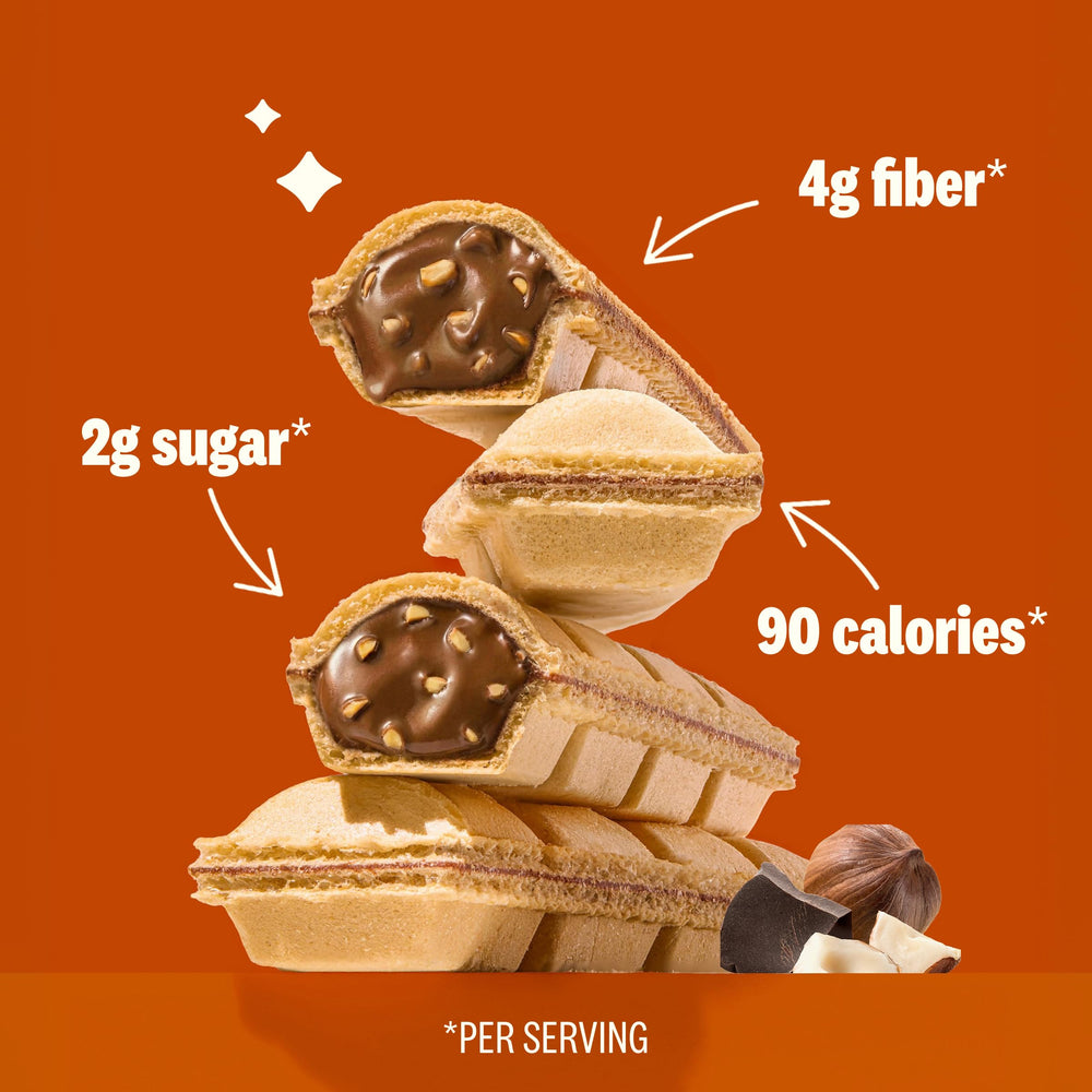 Rip Van cross-section of stick exposing hazelnut cream for rich flavor appeal