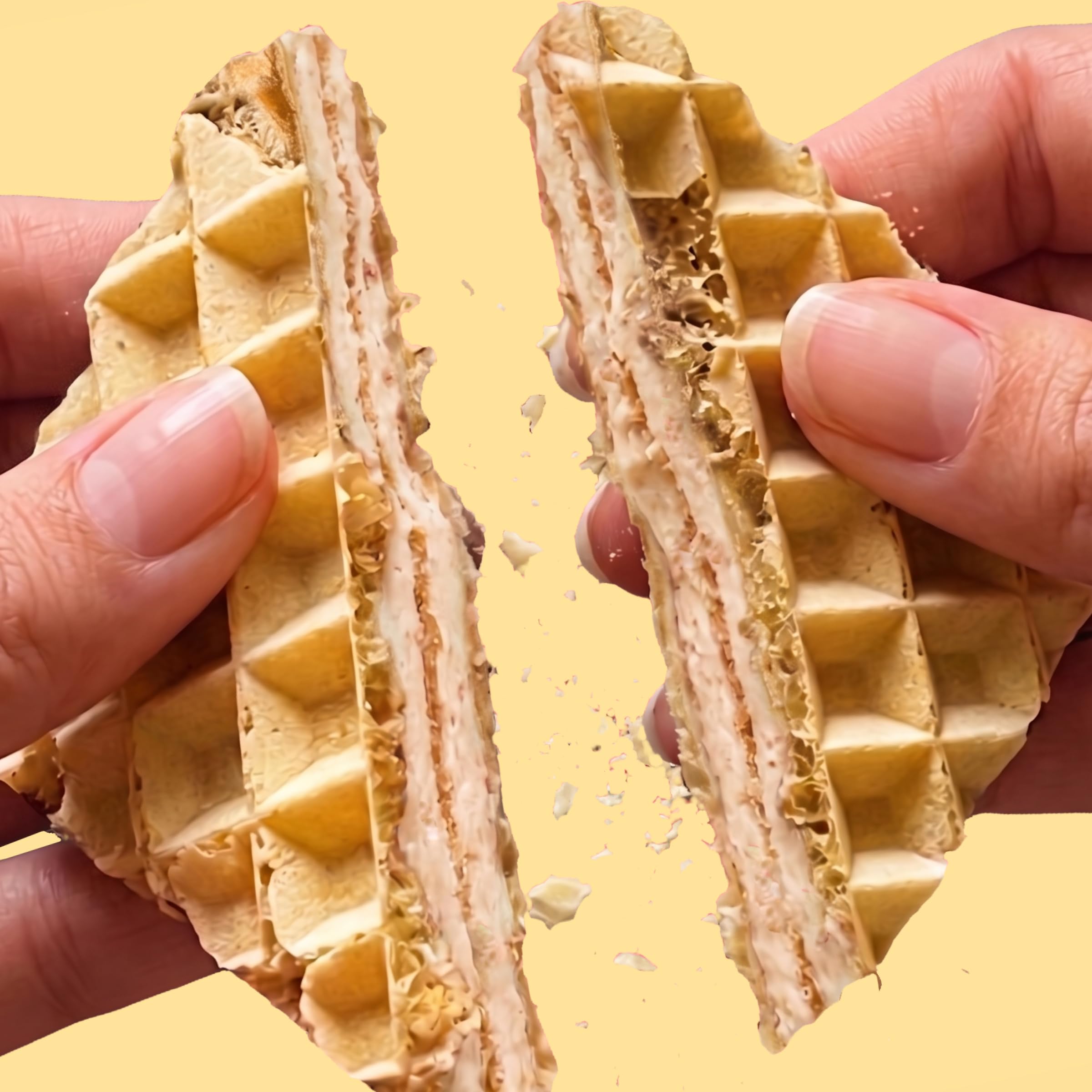 Rip Van Wafels next to a measuring scale showing 33g serving and portion control