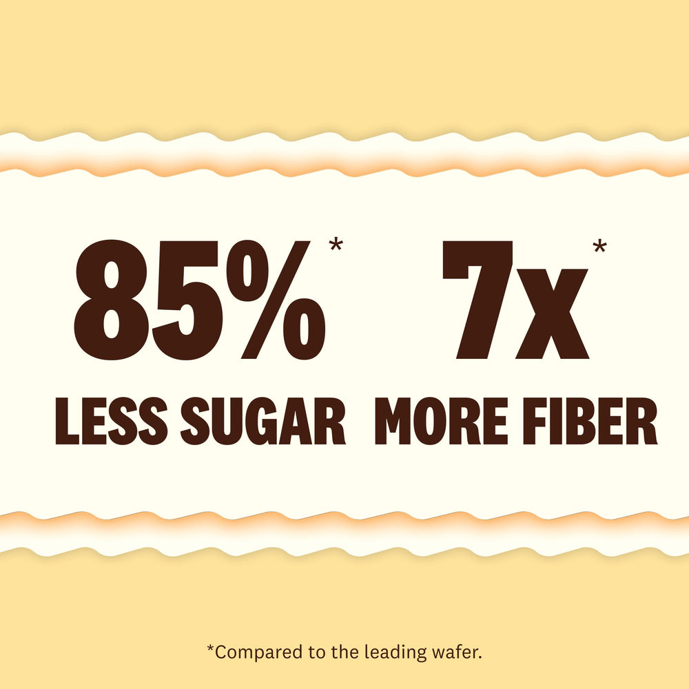 Rip Van Wafels single vanilla wafer close-up highlighting crisp texture and portability