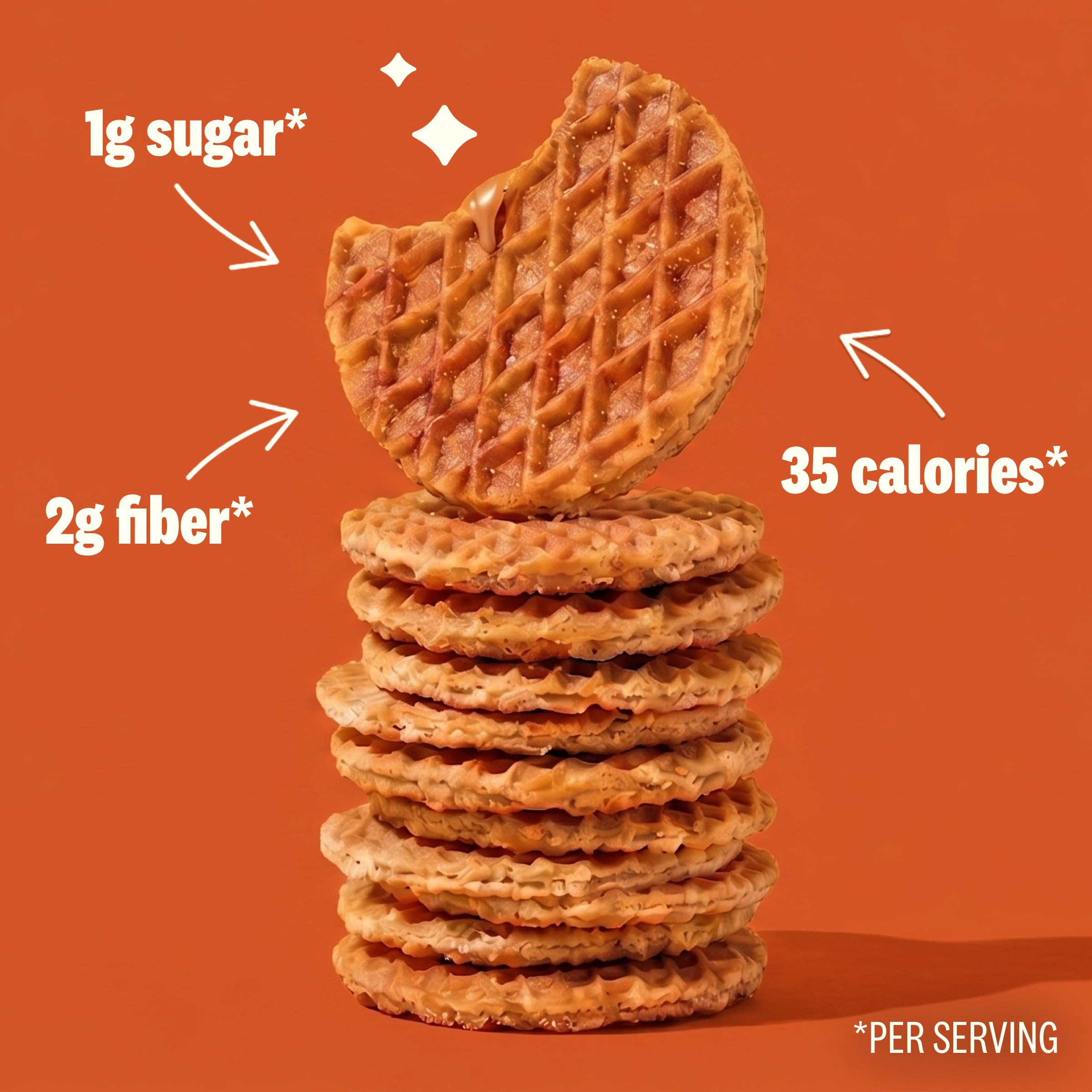 Rip Van Wafels close-up waffle texture showing crisp layers and cinnamon appeal