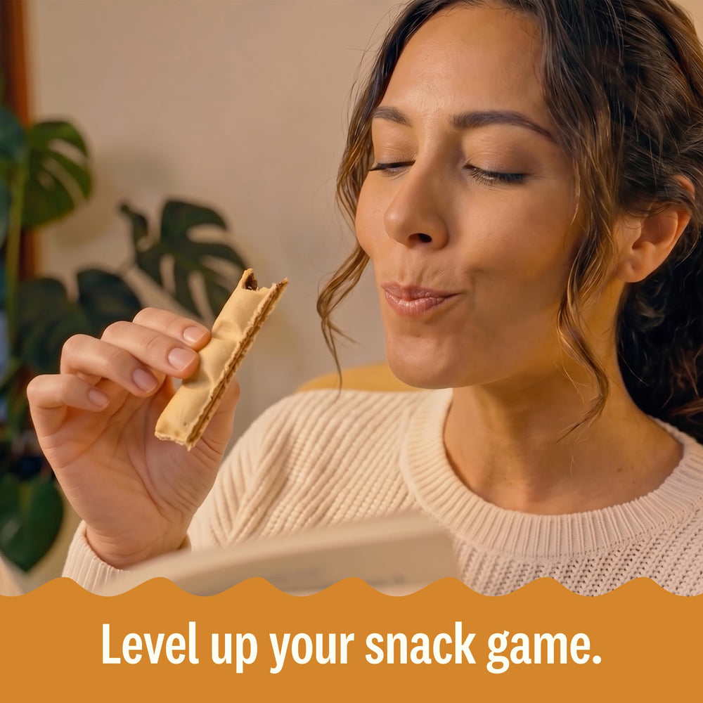 Rip Van Wafels twelve-stick display highlighting bulk pack convenience