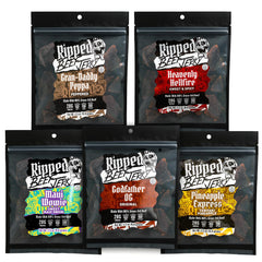 RIPPED JERKY front packaging showing variety pack and protein claim