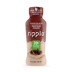 Ripple closeup label highlighting 20g pea protein and nutrient facts