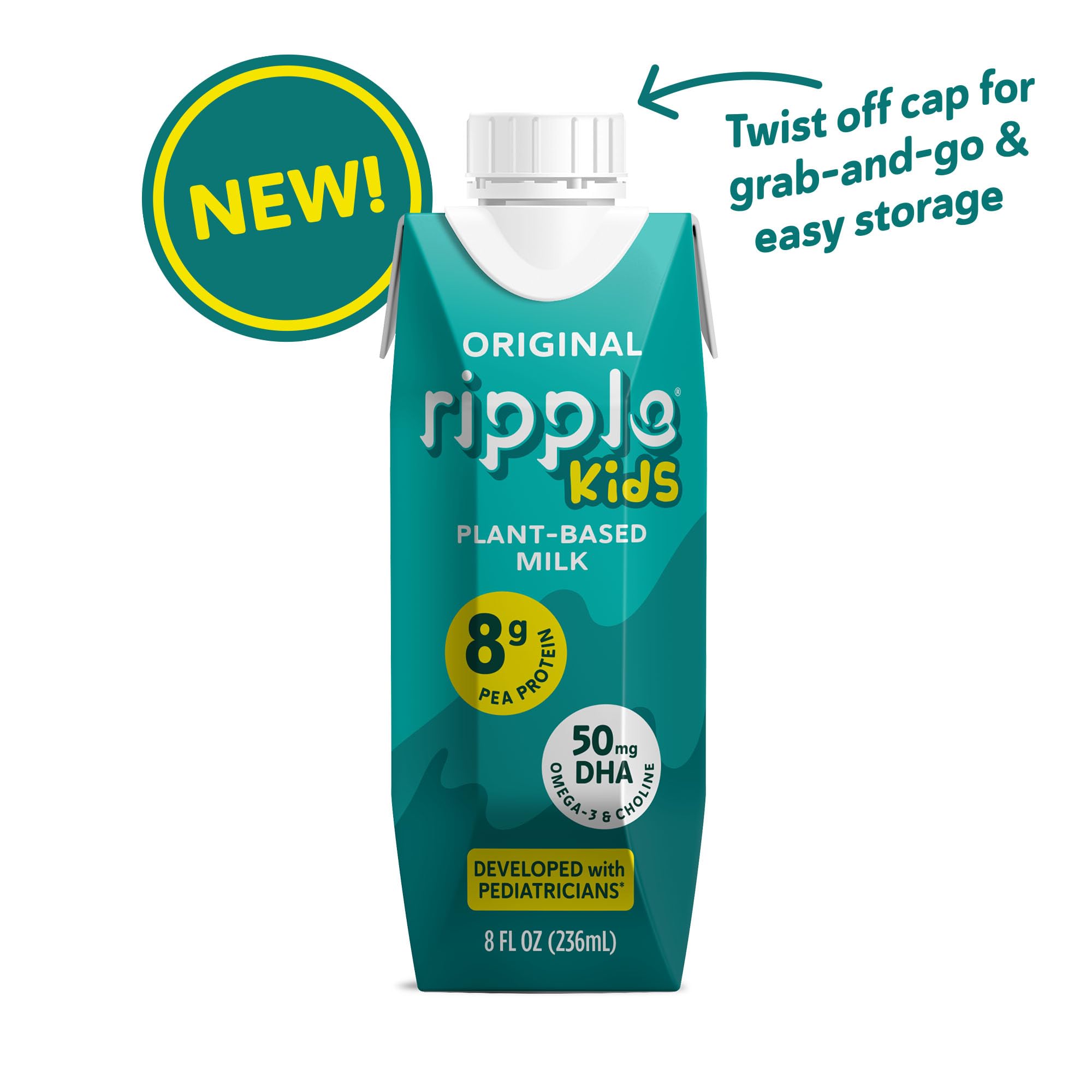 Ripple pouring into glass highlights smooth texture and ready-to-drink benefit