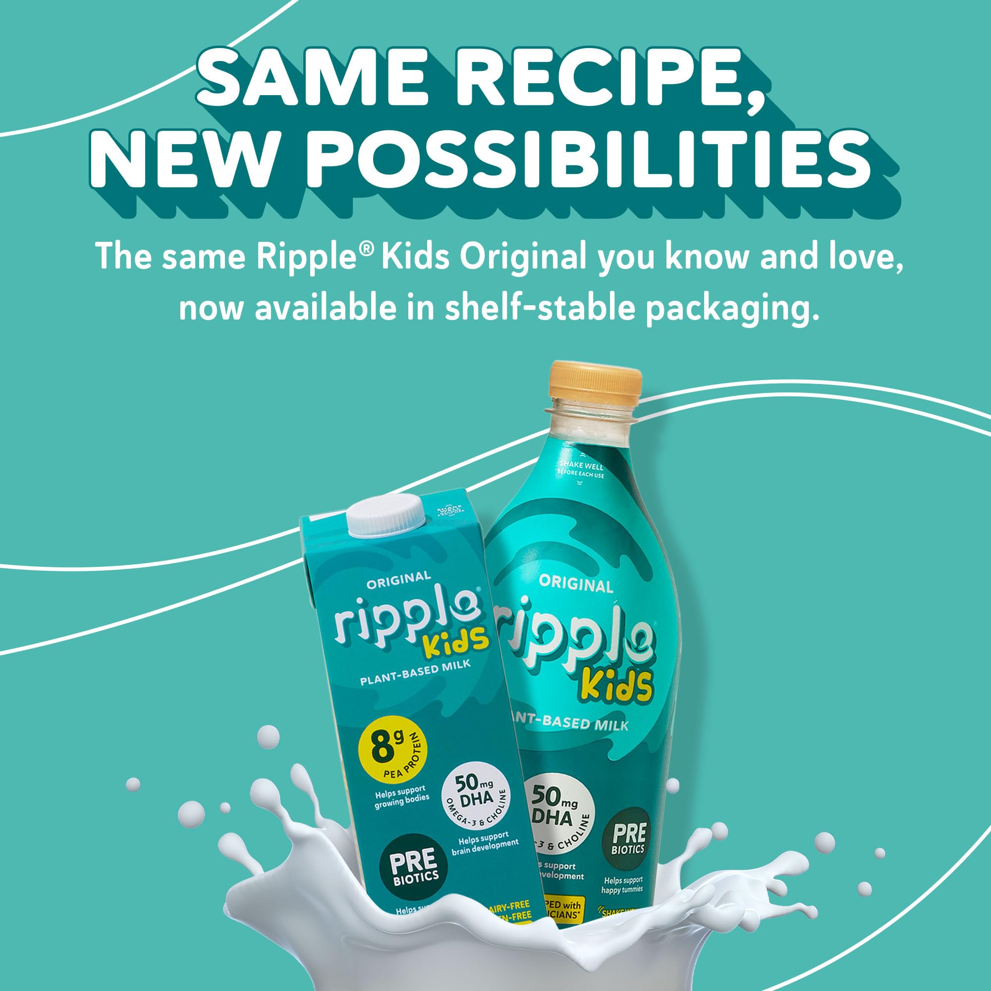 Ripple nutrition label close-up highlighting pea protein and fortified nutrients benefit