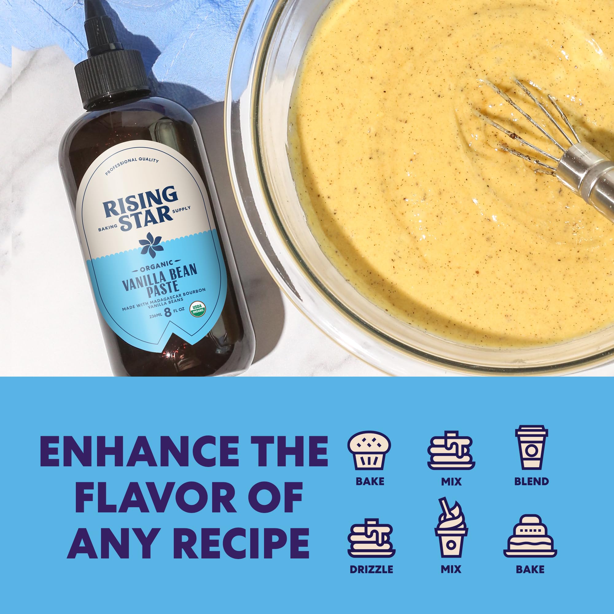 Rising Star spoon with paste highlighting thick texture and rich flavor benefit