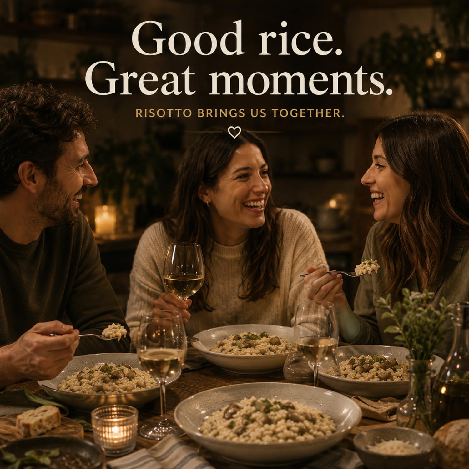 Riso Scotti rice on a kitchen counter in lifestyle setting for meal prep